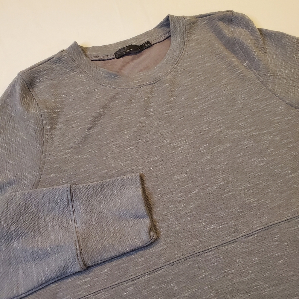 Prana Sunrise Sweatshirt Crewneck Kangaroo Pocket Women's XL Stingray Gray